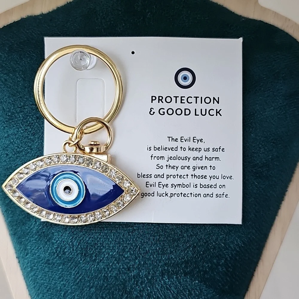 Rhinestone "Evil Eye" Keychain/Bag 🎒👜 Charm ~ Protection, Luck 🍀, Size Large - Picture 3 of 10